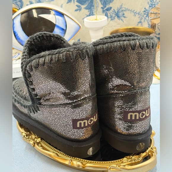 🆕 MOU 🧿 NWOT WOB Metallic Stingray Embossed Black Eskimo 18 Boot, Sz EU 37 - Picture 11 of 13